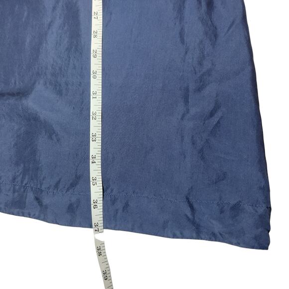 Eileen Fisher Small Silk Sequin Beaded Racerback Mini Slip Dress Navy Blue Glam - Picture 11 of 11